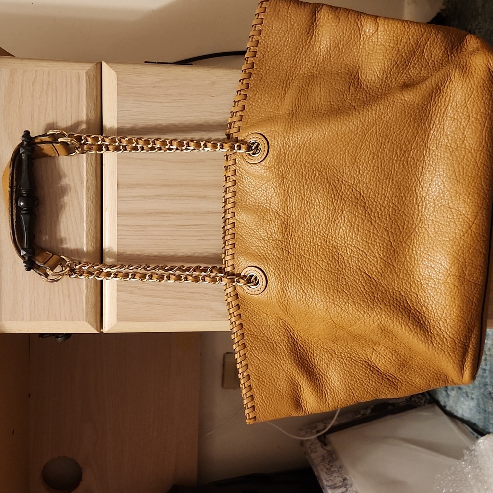 Tory Burch Mustard Leather Tote - Picture 3 of 7